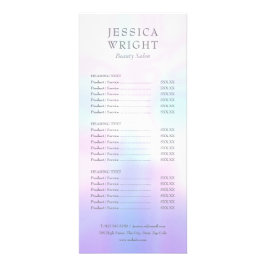Eenvoudig modern Holographic Salon Service Menu