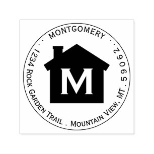 Eenvoudig modern Home Monogram Cirogram Retouradre Zelfinktende Stempel
