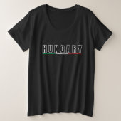 Eenvoudig Modern Hongaars Vlag Souvenir Grote Maat T-shirt (Design voorkant)