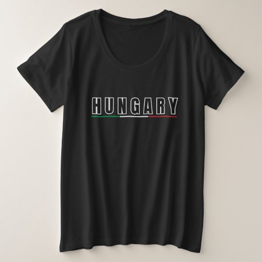 Eenvoudig Modern Hongaars Vlag Souvenir Grote Maat T-shirt (Design voorkant)