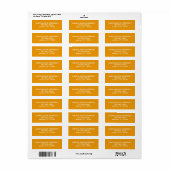 Eenvoudig modern honing retour adres label (Full Sheet)