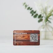 Eenvoudig Modern Houtbewerken Timmermannen QR Code Visitekaartje (Staand voorkant)