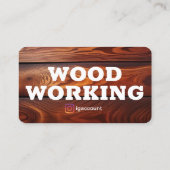 Eenvoudig Modern Houtbewerken Timmermannen QR Code Visitekaartje (Achterkant)