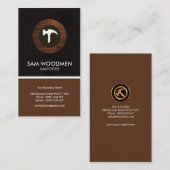 Eenvoudig, modern, houten kleureninktpatroon visitekaartje (Voorkant / Achterkant)