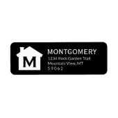 Eenvoudig Modern Huis Elegant Monogram Retouradres Etiket (Voorkant)