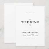 Eenvoudig modern huwelijk kaart (Voorkant / Achterkant)