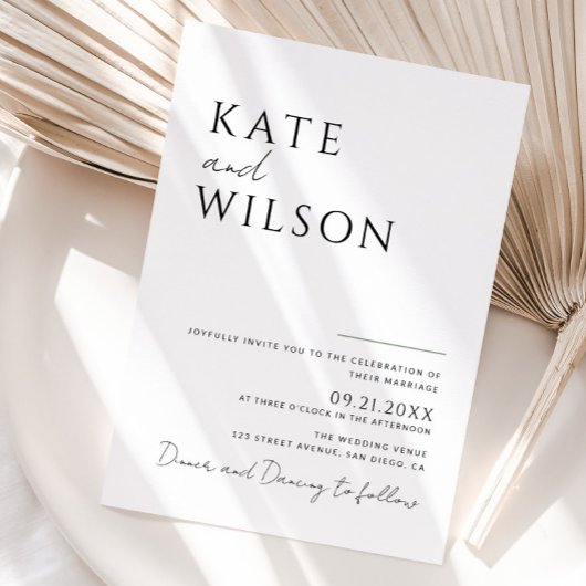 Eenvoudig modern huwelijk kaart