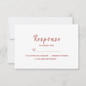 Eenvoudig modern huwelijk RSVP kaartje (Voorkant)