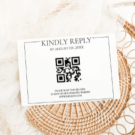 Eenvoudig modern huwelijk RSVP kaartje