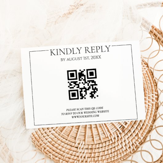 Eenvoudig modern huwelijk RSVP kaartje