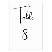 Eenvoudig Modern Huwelijksfeest Script Tafelnummer (Voorkant)