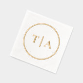 Eenvoudig modern huwelijksmonogram folie servetten (Links)