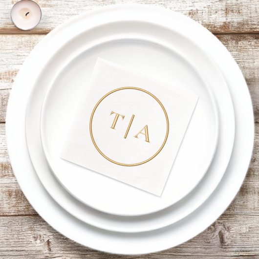 Eenvoudig modern huwelijksmonogram folie servetten (Insitu)