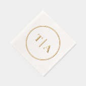 Eenvoudig modern huwelijksmonogram folie servetten (Rechts)