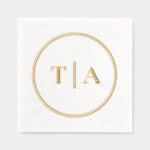 Eenvoudig modern huwelijksmonogram folie servetten (Voorkant)