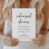Eenvoudig modern huwelijksrepetitie diner kaart