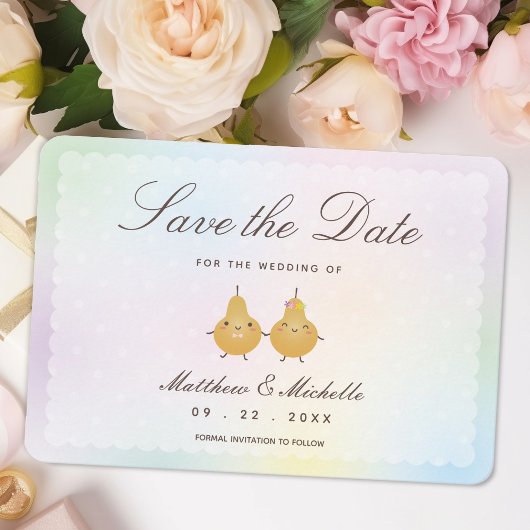 Eenvoudig modern, ideaal paasachtig huwelijk save the date