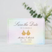 Eenvoudig modern, ideaal paasachtig huwelijk save the date (Staand voorkant)