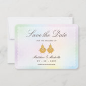 Eenvoudig modern, ideaal paasachtig huwelijk save the date (Voorkant)