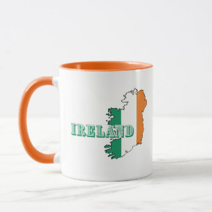 Eenvoudig Modern Ierland Ierse Art Map Vlag Souven Mok