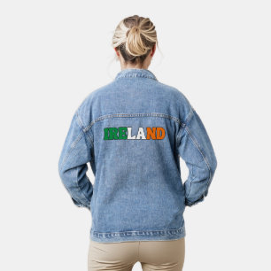 Eenvoudig Modern Ierland Nationale Vlag Kleding Denim Jacket