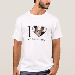 Eenvoudig Modern Ik Hou Van Mijn Vriendin Hart Fot T-shirt