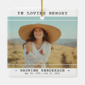 Eenvoudig modern in het geheugen Geheugenherdenkin Keramisch Ornament (Achterkant)