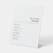 Eenvoudig modern in liefdevolle herinnering bruilo reclamebord met voetstuk (Voorkant)