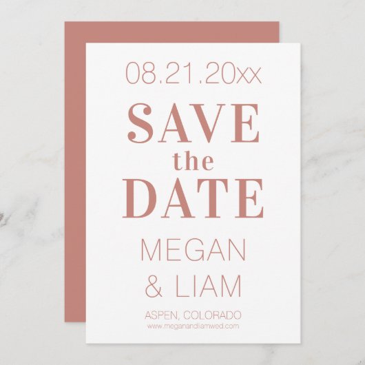 Eenvoudig modern Indiaas Rood en Wit Save The Date (Voorkant / Achterkant)