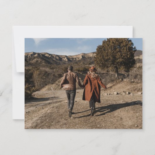 Eenvoudig modern Initiaal monogram met foto Save The Date (Achterkant)