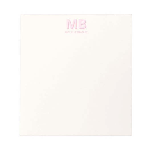 Eenvoudig Modern Initiaal Monogram Notitieblok (Voorkant)