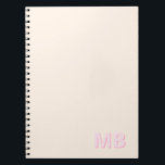 Eenvoudig Modern Initiaal Monogram Notitieboek<br><div class="desc">Eenvoudig Modern Initiaal Monogram Notitieboek. Creëer uw eigen gepersonaliseerde notitieboek met aangepaste initiaal naam.</div>