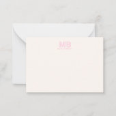 Eenvoudig Modern Initiaal Monogram Notitiekaartje (Voorkant)