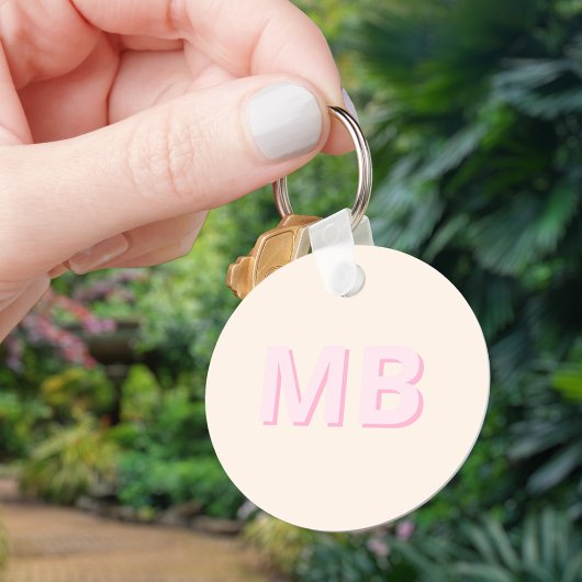 Eenvoudig Modern Initiaal Monogram Sleutelhanger