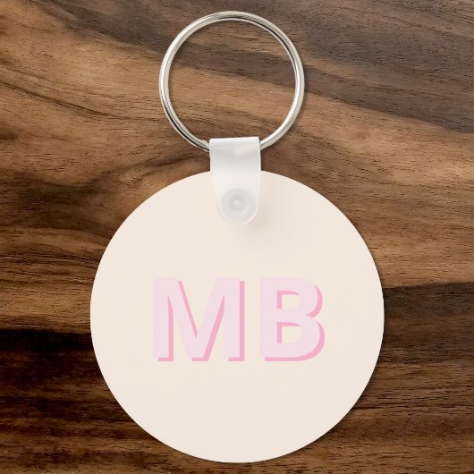 Eenvoudig Modern Initiaal Monogram Sleutelhanger
