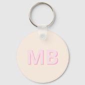 Eenvoudig Modern Initiaal Monogram Sleutelhanger (Voorkant)