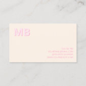 Eenvoudig Modern Initiaal Monogram Visitekaartje (Achterkant)