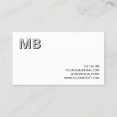 Eenvoudig Modern Initiaal Monogram Visitekaartje (Achterkant)