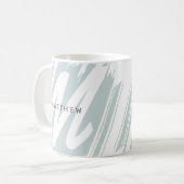 Eenvoudig Modern Initiaal & Naam Sage Groen & Wit Koffiemok (Voorkant links)