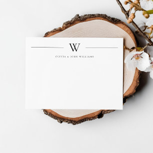 Eenvoudig Modern Initiaal Paar Stationery Notitiekaartje