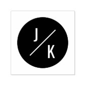 Eenvoudig modern initiaal zelfinktstempel zwart ci  zelfinktende stempel (Design)