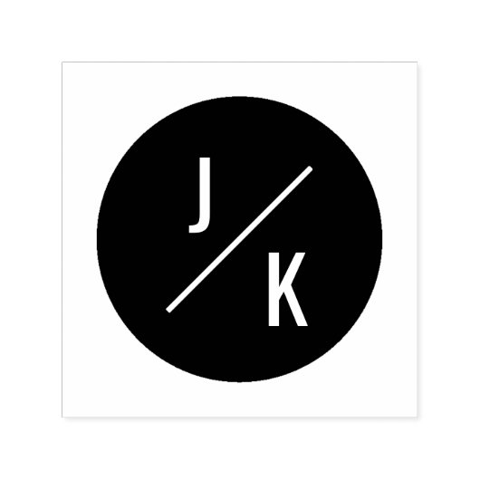 Eenvoudig modern initiaal zelfinktstempel zwart ci zelfinktende stempel (Design)