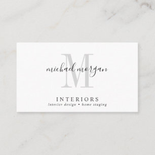 Eenvoudig Modern Interieur Ontwerper Script Monogr Visitekaartje