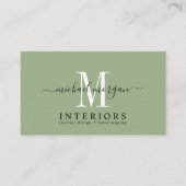 Eenvoudig Modern Interieur Ontwerper Script Salieg Visitekaartje (Voorkant)
