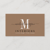 Eenvoudig Modern Interieur Ontwerper Script Zakeli Visitekaartje (Voorkant)