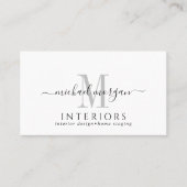 Eenvoudig Modern Interieur Ontwerper Script Zakeli Visitekaartje (Voorkant)
