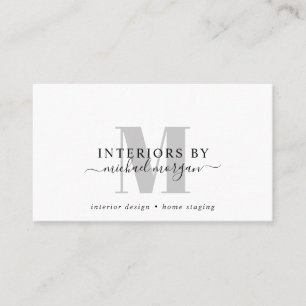 Eenvoudig Modern Interieur Ontwerper Script Zakeli Visitekaartje