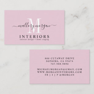 Eenvoudig Modern Interieur Ontwerper Script Zakeli Visitekaartje