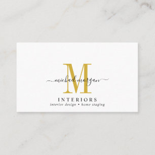 Eenvoudig Modern Interieur Ontwerper Script Zakeli Visitekaartje