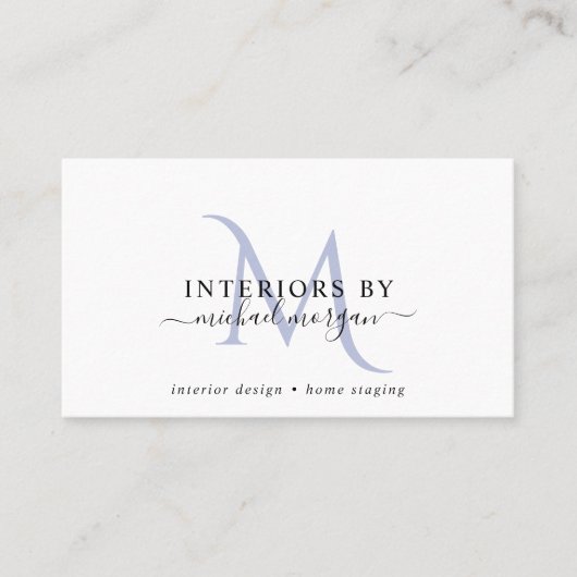 Eenvoudig Modern Interieur Ontwerper Script Zakeli Visitekaartje (Voorkant)
